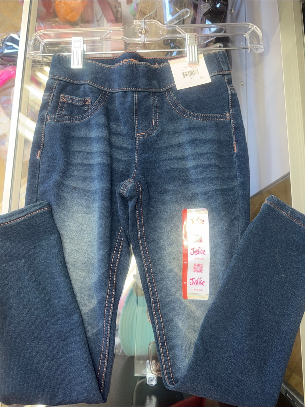 Justice Girls Dark Indigo Pull-On Jeggings